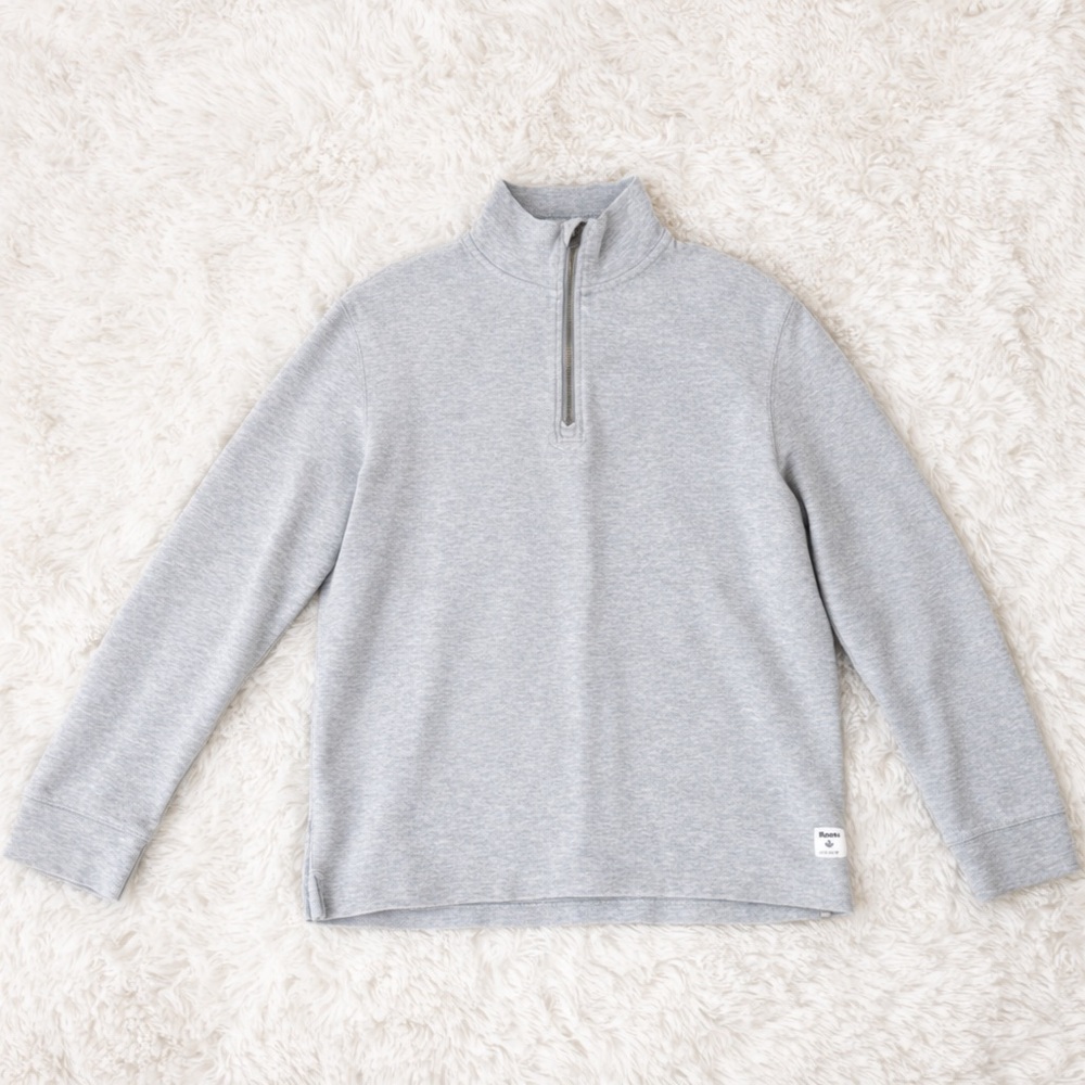 Roots Gray Quarter Zip Pullover | Men’s Medium | Slim Fit | Excellent Condition